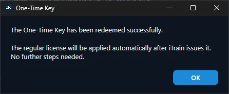 One-Time Key redeemed
