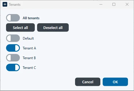 Restricting a role to tenants