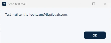 Confirmation of the test mail
