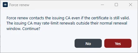 Question before Force renew