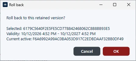 Question before rolling back