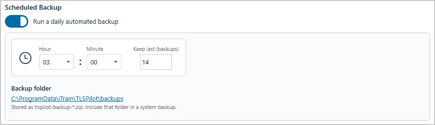 Scheduled backup