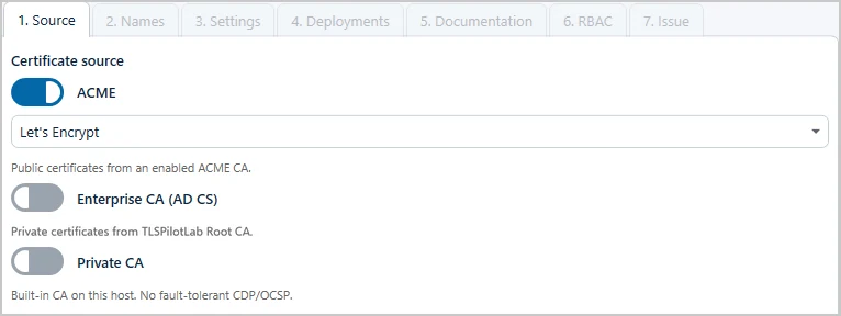 Step Source with ACME