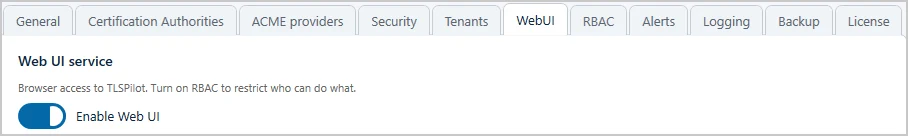 Tab WebUI with Enable Web UI