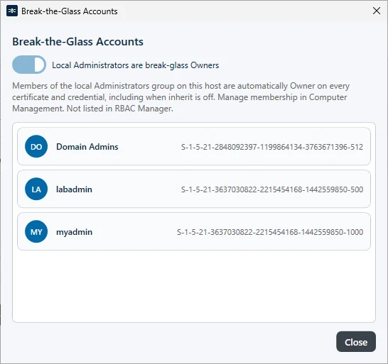 Break-the-glass accounts