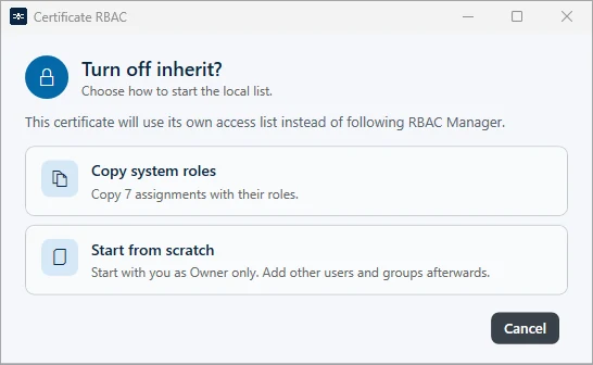 Question when turning off inheritance