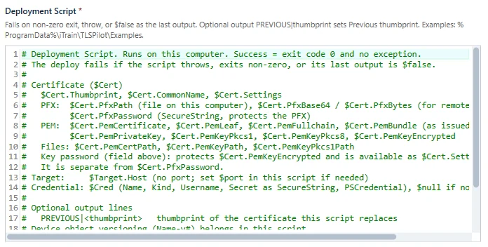Custom deployment with deployment script